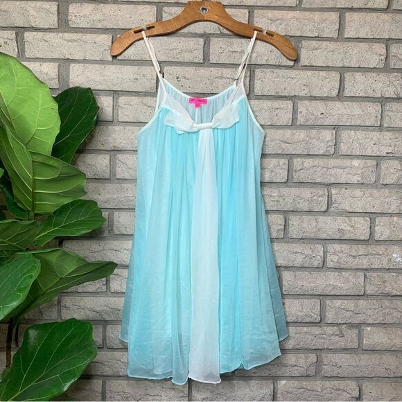 Chemise De Nuit Babydoll Betsey Johnson - Taille S - Transparente Fleurie - Très Bon état